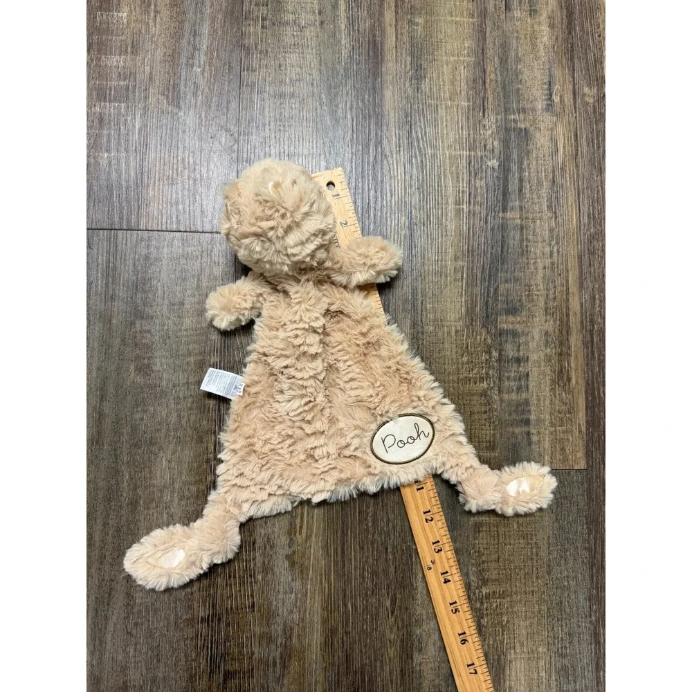 Disney Winnie the Pooh Baby Security Blanket Lovey Tan Script Quotes Plush Bear‎
